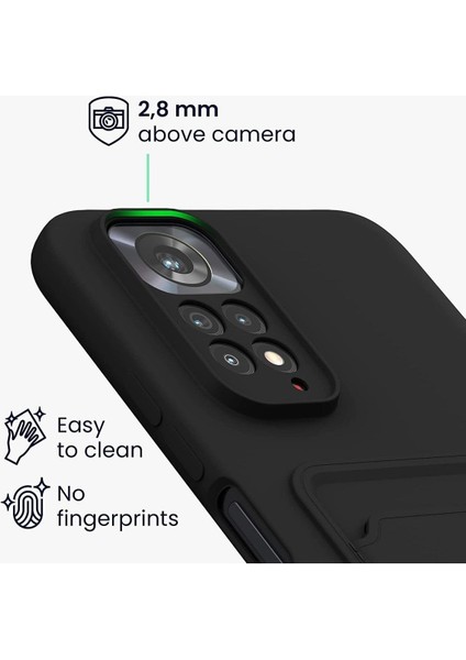 Xiaomi Poco X5 Pro Uyumlu Kılıf Kamera Korumalı Kartvizitli Cüzdan Silikon Kartlıklı Yumuşak Kapak