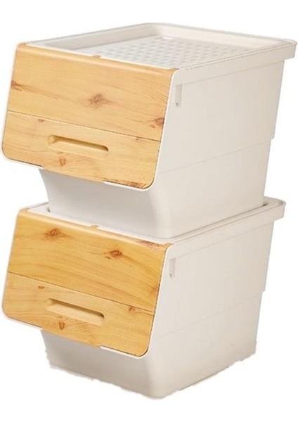Motek Bambu Tekerlekli Organizer Çok Amaçlı Saklama Kutusu 2X12 Lt