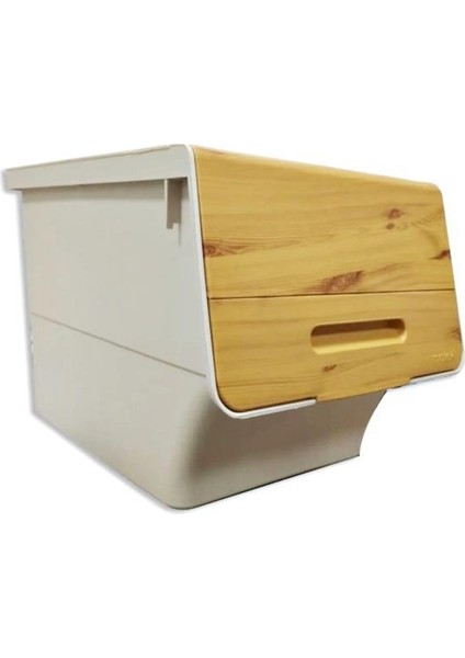 Motek Bambu Tekerlekli Organizer Çok Amaçlı Saklama Kutusu 1X12 Lt