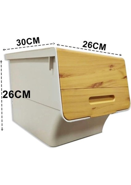 Motek Bambu Tekerlekli Organizer Çok Amaçlı Saklama Kutusu 1X12 Lt