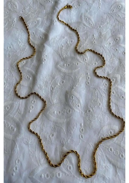 Çelik Burgu Halat Uzun Zincir Kolye (80 Cm) 9 modelleri