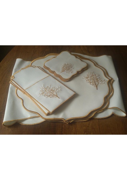 Ağaç Desenli Amerikan Runner Servis Takımı(19 Parça)