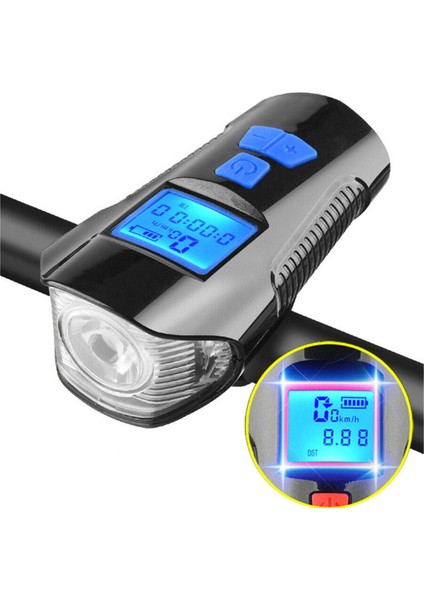 Duhalıne Bisiklet LCD Hız Gösterge Km Ekranı Su Geçirmez Şarjlı LED Işık 4 Mod Işık Korna 6 Mod Ses 3 In 1