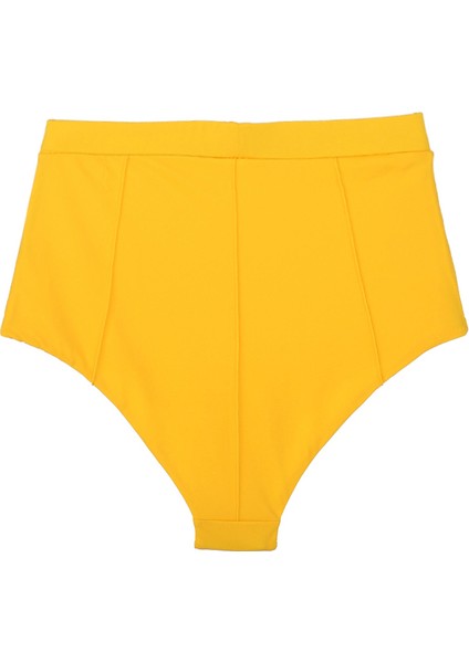 Sarı Dar Kalıp Süper Yüksek Bel Brezilya Model Bikini Altı