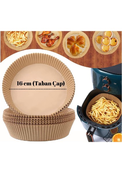 Airfryer Pişirme Kağıdı 50 Adet Hava Fritözü Airfryer Firitözü Airfryer Yağsız Firitöz Pişirme
