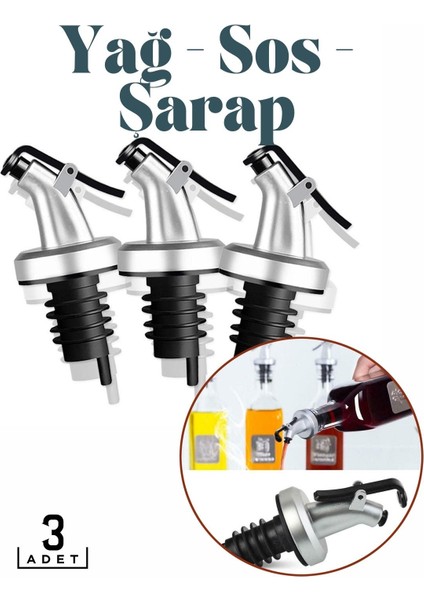 Şişe Tıpa Dağıtıcı Akış Seti 3'Lü Biancolilla Design