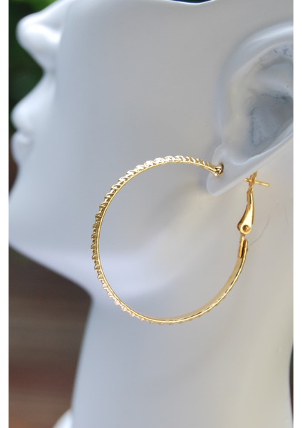 Altın Renk Tırtıklı Halka Klipsli Küpe 2mm 3.5×3.5 fiyatları