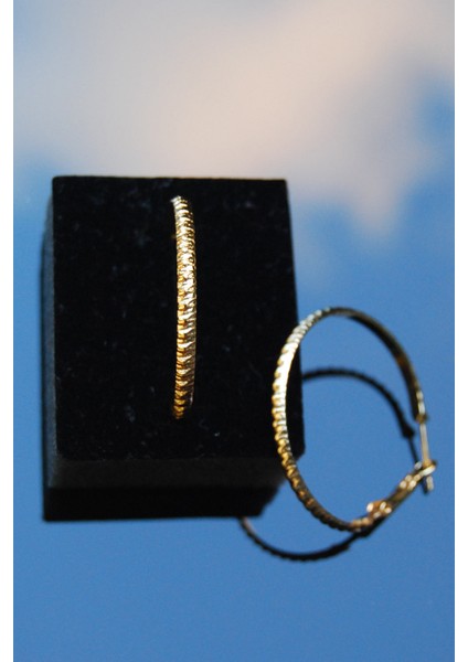 Altın Renk Tırtıklı Halka Klipsli Küpe 2mm 3.5×3.5 modelleri