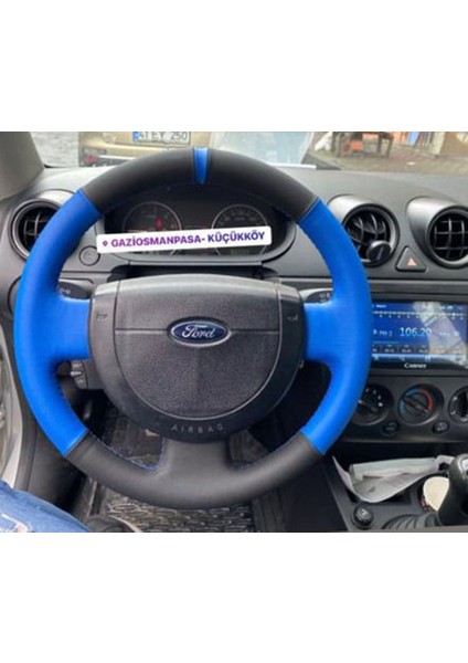 Ford Fiesta -Connect uyumlu mavi siyah direksiyon kılıfı indirimleri