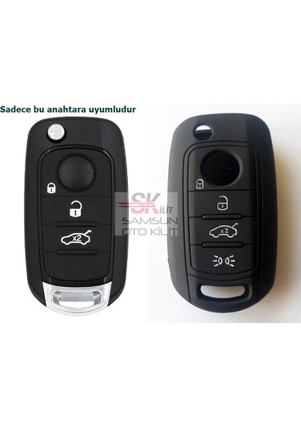 Fiat Egea Silikon Anahtar Kumanda Kılıfı Siyah fiyatları