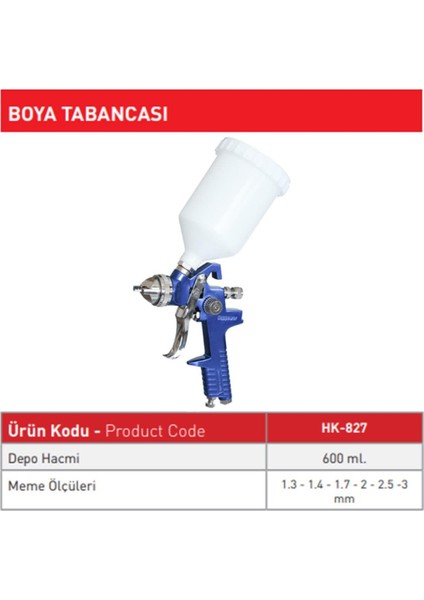 Hk 827 Üstten Depolu Boya Tabanc 3.0mm