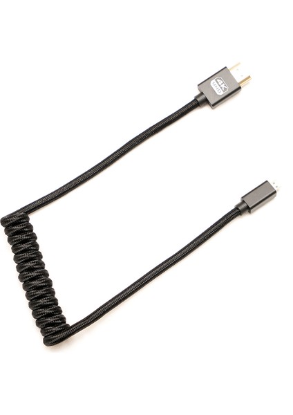 MF-DK65 Micro HDMI To HDMI Kablo Spiralli 4K 60Hz 80CM