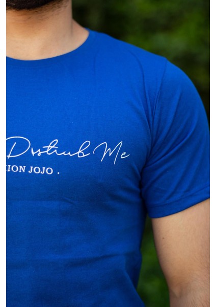 Erkek Mavi El Yazısı Imza Baskı Kısa Kollu Bisiklet Yaka Erkek T-Shirt 22ETSHEYAZ indirimleri