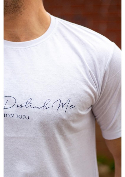 Erkek Beyaz El Yazısı Imza Baskı Kısa Kollu Bisiklet Yaka Erkek T-Shirt 22ETSHEYAZ indirimleri