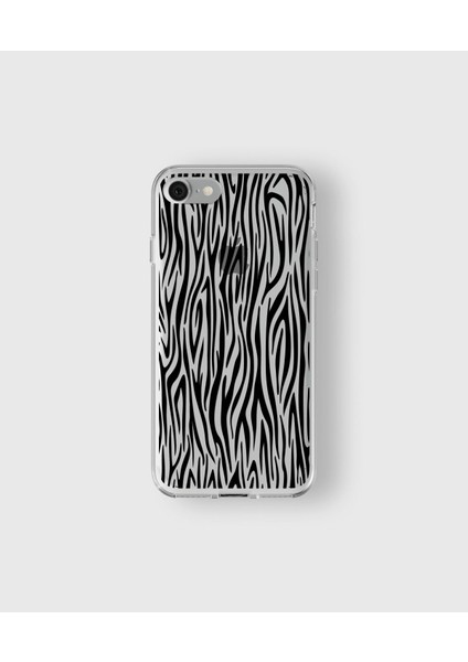 Apple iPhone 7 Plus / 8 Plus Uyumlu Zebra Tasarımlı Şeffaf Kılıf