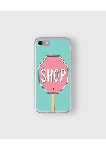 Apple iPhone 7 Plus / 8 Plus Uyumlu Shop Tasarımlı Şeffaf Kılıf
