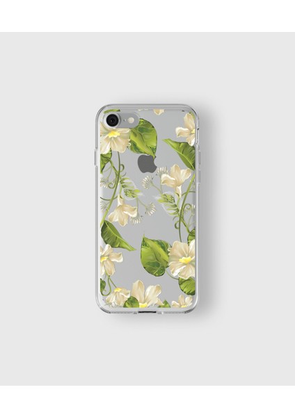 Apple iPhone 7 Plus / 8 Plus Uyumlu Çiçek Tasarımlı Şeffaf Kılıf