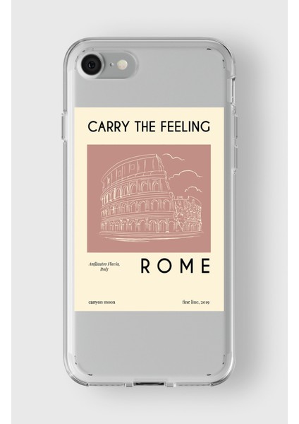 Apple iPhone 7 Plus / 8 Plus Uyumlu Roma Tasarımlı Premium Şeffaf Kılıf