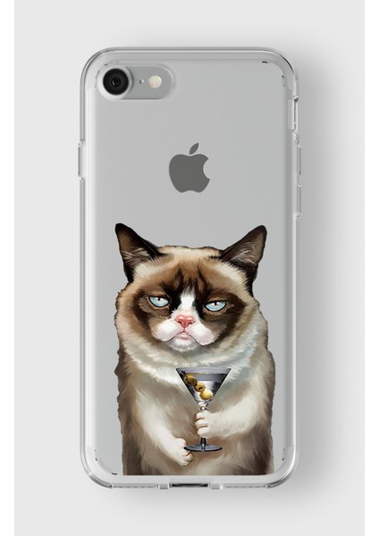 Apple iPhone 7 Plus / 8 Plus Uyumlu Kedi Tasarımlı Premium Şeffaf Kılıf