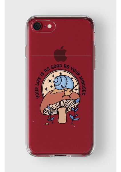 Apple iPhone 7 Plus / 8 Plus Uyumlu Your Life Is A Good As Your Mindset Tasarımlı Premium Şeffaf Kılıf