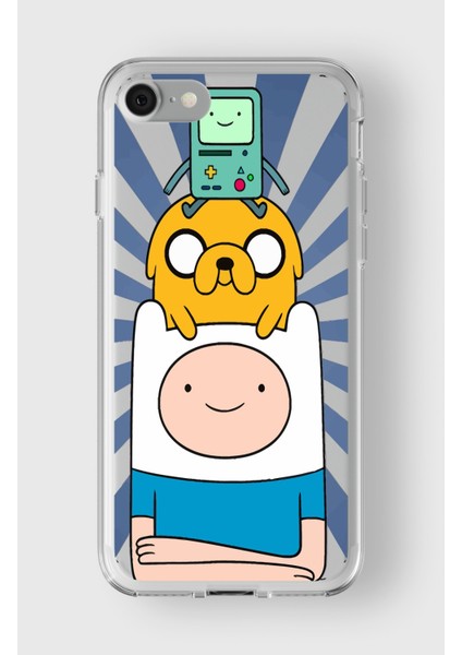 Apple iPhone 7 Plus / 8 Plus Uyumlu Adventure Time Tasarımlı Premium Şeffaf Kılıf