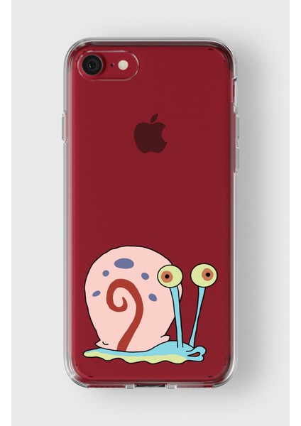 Apple iPhone 7 Plus / 8 Plus Uyumlu Sünger Bob Gary Tasarımlı Premium Şeffaf Kılıf