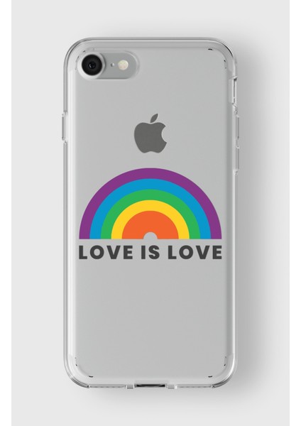 Apple iPhone 7 Plus / 8 Plus Uyumlu Love Is Love Tasarımlı Premium Şeffaf Kılıf