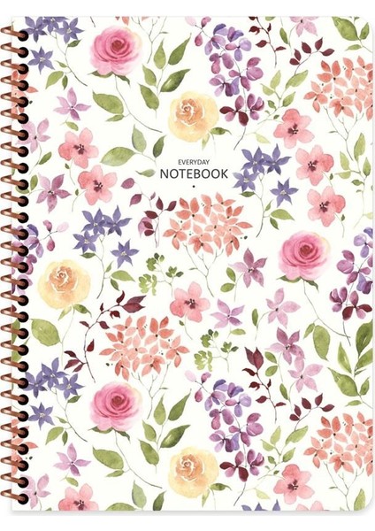 Keskin Color 16.5X22.5 Kareli Defter Çiçek 80 Yaprak