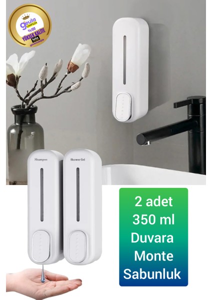 Duvara Monte Edilebilir Banyo 350ML Sabunluk Monte Şampuan Sıvı Sabun Şişesi Banyo