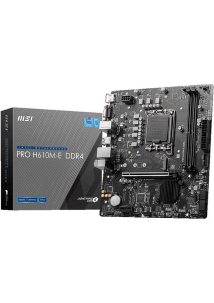 Msı Pro H610M-E Ddr4 3200MHZ 1xvga 1xhdmı 1xm.2 USB 3.2 Matx 1700P