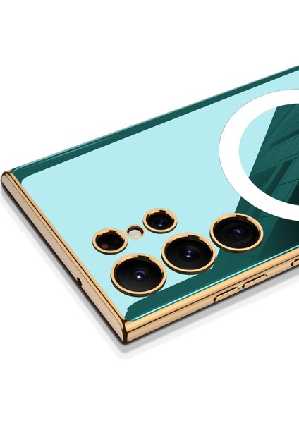Samsung Galaxy S23 Plus Kılıf Renkli Parlak Magsafeli Laser Kent Kapak