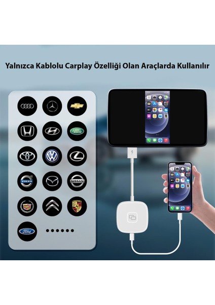 iPhone iPad Carplay ve Youtube Screen Mirror Aktarım Adaptörü