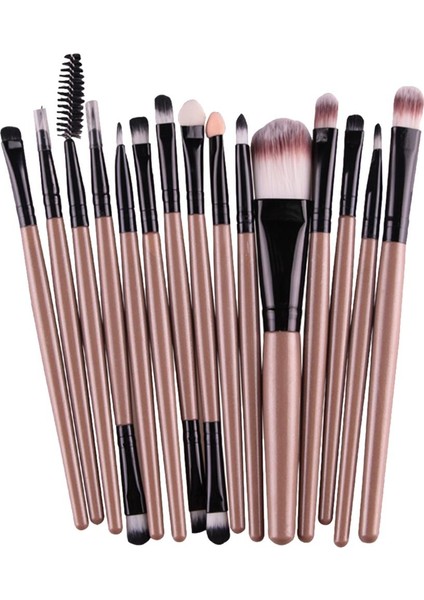 15 Adet Profesyonel Göz Farı Eyeliner Makyaj Fırçası Set Kaş Kapatıcı Kiti (Yurt Dışından)