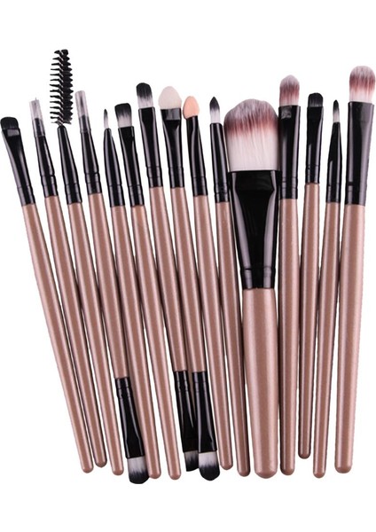 15 Adet Profesyonel Göz Farı Eyeliner Makyaj Fırçası Set Kaş Kapatıcı Kiti (Yurt Dışından)