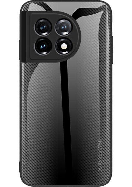 Oneplus 11 5g Tpu Için+Temperli Cam Telefon Kılıfı Karbon Fiber Doku Cep Telefonu Koruyucu Kapak (Yurt Dışından)