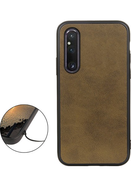 Sony Xperia 1 V Pu Deri + Tpu + Pc Telefon Kılıfı Cowhide Doku Şok Geçirmez Arka Kapak (Yurt Dışından)