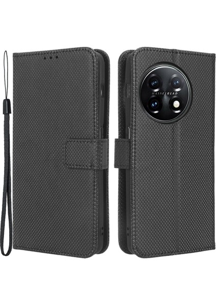 Oneplus 11R 5g / Ace 2 5g Elmas Doku Standı Pu Deri Cüzdan Şok Geçirmez Telefon Kasası (Yurt Dışından)