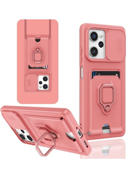 Xiaomi Poco X5 Pro 5g Uyumlu Kılıf Kamera Lens Sürgülü Korumalı Askılı Silikon Zırh Tank Ip Askılı Kılıf