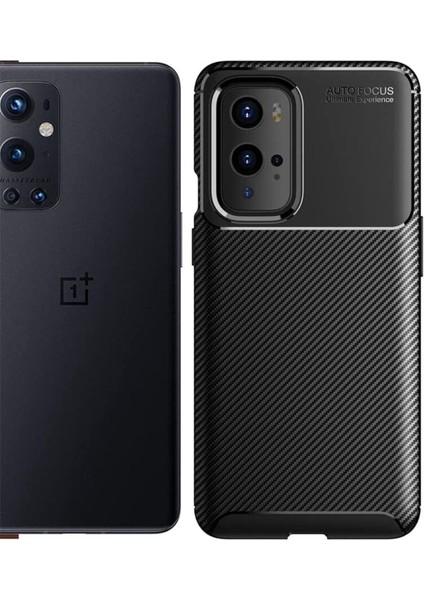One Plus 9 Pro Kılıf Kamera Çıkıntılı Koruma Karbon Fiber Dokulu Renk Atmaz Koruyucu Kapak Slim Elit Kılıf