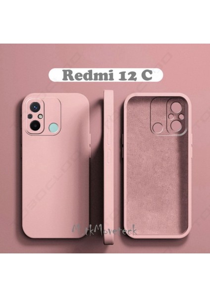 Xiaomi Redmi 12C Uyumlu Kılıf Kamera Korumalı Içi Kadife Süet Yumuşak Hisli Lansman Silikon Kapak