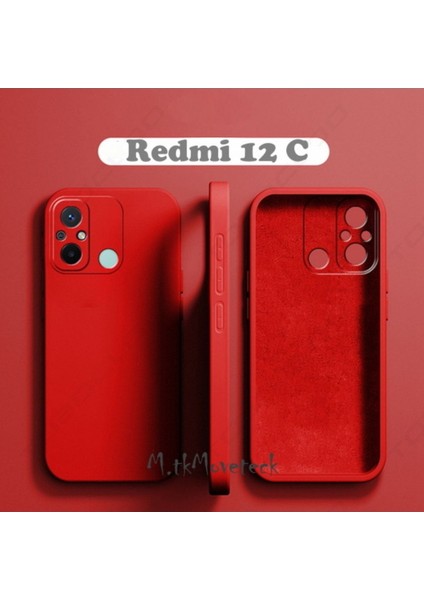 Xiaomi Redmi 12C Uyumlu Kılıf Kamera Korumalı Içi Kadife Süet Yumuşak Hisli Lansman Silikon Kapak