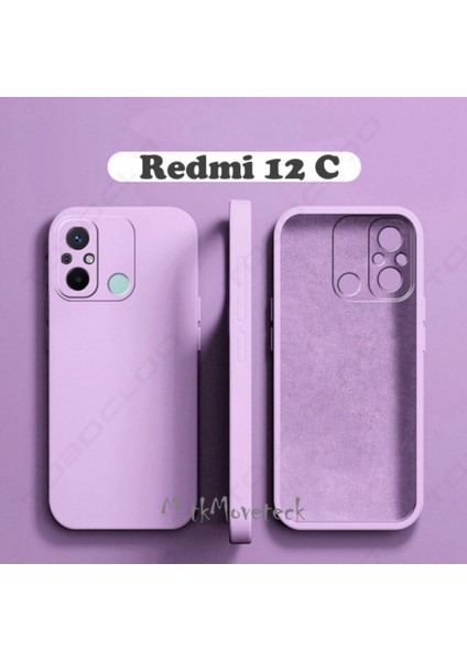 Xiaomi Redmi 12C Uyumlu Kılıf Kamera Korumalı Içi Kadife Süet Yumuşak Hisli Lansman Silikon Kapak