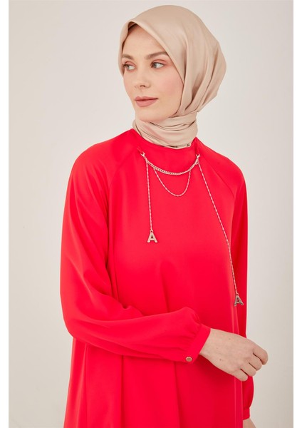 Logolu Kendinden Seyyar Kolyeli Tunik 23Y4428 Kiraz modelleri