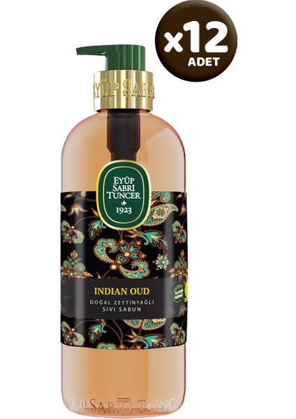 Indian Oud Doğal Zeytinyağlı Sıvı Sabun 500 ml x 12 Adet