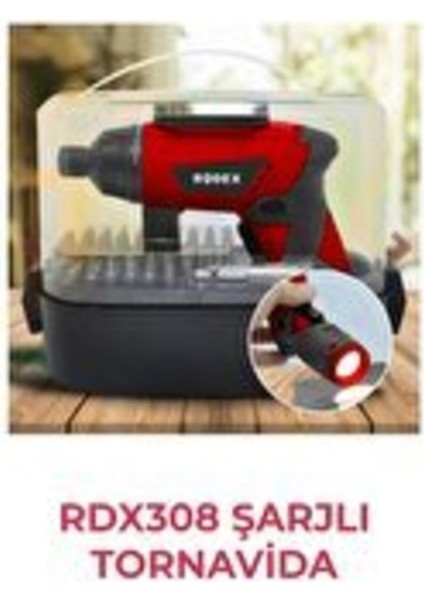 Rodex Şarjlı Tornavida 3.6 V 1.5AH 210RPM Lı-Ion