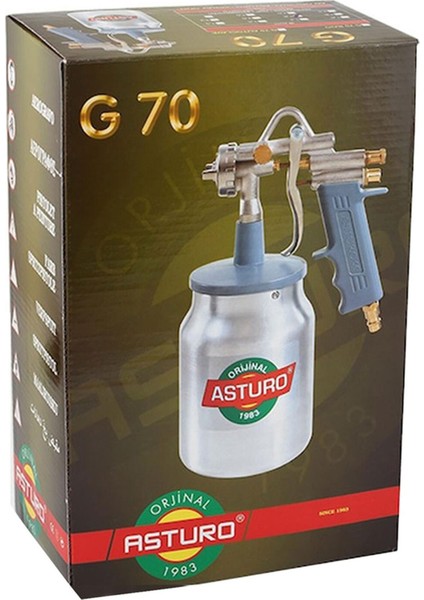 Alttan Depolu Havalı Boya Tabancası 1.8 mm G70