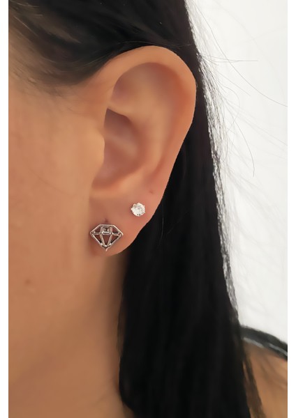 Diamond Figür Küpe Seti