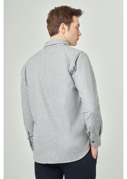 Erkek Regular Fit Uzun Kollu Oduncu Gömlek GRİ GM22K222079_K55