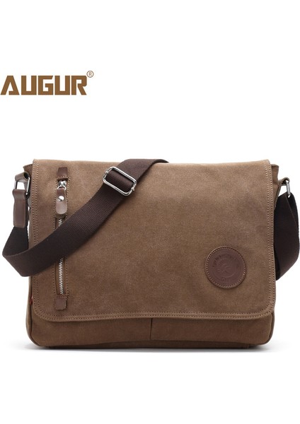 Tuval Deri Crossbody Çanta Erkekler Askeri Ordu Vintage Haberci Çantalar Omuz Çantası Gündelik Seyahat Okul Çantaları (Yurt Dışından)