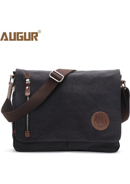 Tuval Deri Crossbody Çanta Erkekler Askeri Ordu Vintage Haberci Çantalar Omuz Çantası Gündelik Seyahat Okul Çantaları (Yurt Dışından)